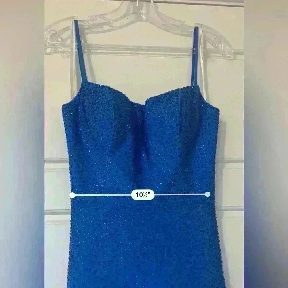 royal blue cinderella divine prom dress size 6 - Picture 2 of 14